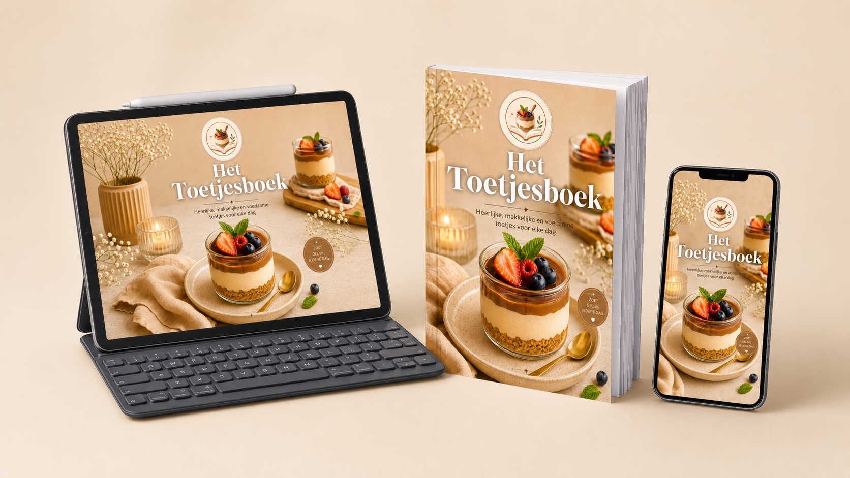 Het Toetjesboek op tablet en telefoon